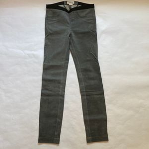Helmut Lang Gray Patina Suede Leather Leggings